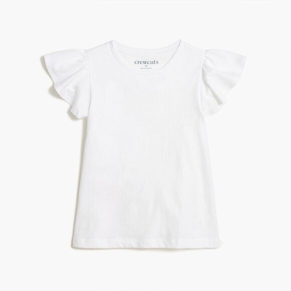 J crew Girls Girls' ruffle-shoulder tee size XL - Picture 1 of 5